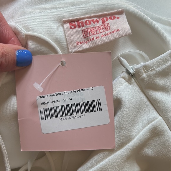 Showpo White Where and When One shoulder  Dress - Picture 3 of 4